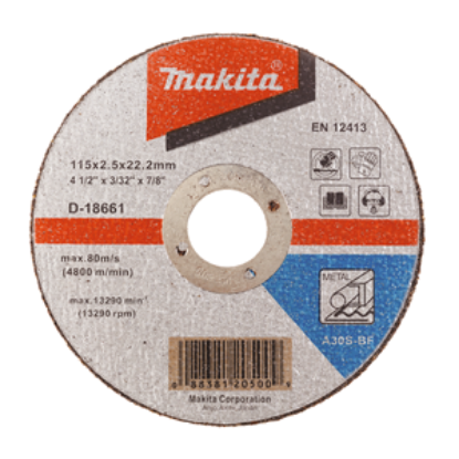 Picture of Makita A30S Flat - Type 41 Standard Metal Cutting Disc 115mm X 2.5mm X 22.23mm