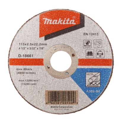 Picture of Makita A30S Flat - Type 41 Standard Metal Cutting Disc (115mm x 2.5mm x 22.23mm)