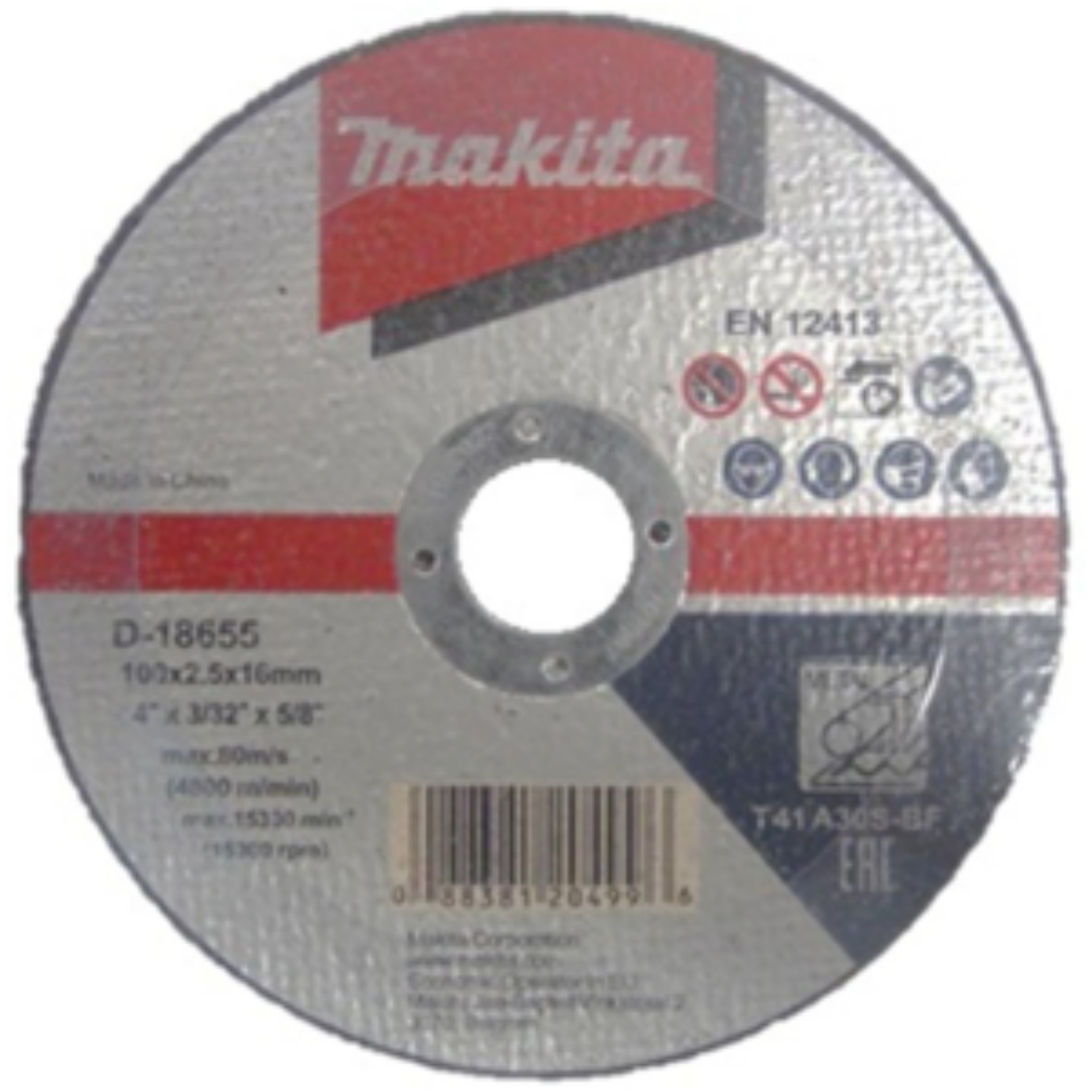 Picture of Makita A30S Flat - Type 41 Standard Metal Cutting Disc 125mm X 2.5mm X 22.23mm 