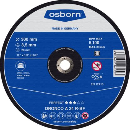 Picture of Dronco A24R Type 41 Reinforced Flat Metal Cutting Disc 300mm X 3.5mm X 20mm