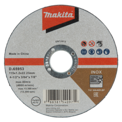 Picture of Makita Type 41 Pro Flat Inox Cutting Disc (115mm x 1.2mm x 22.23mm)