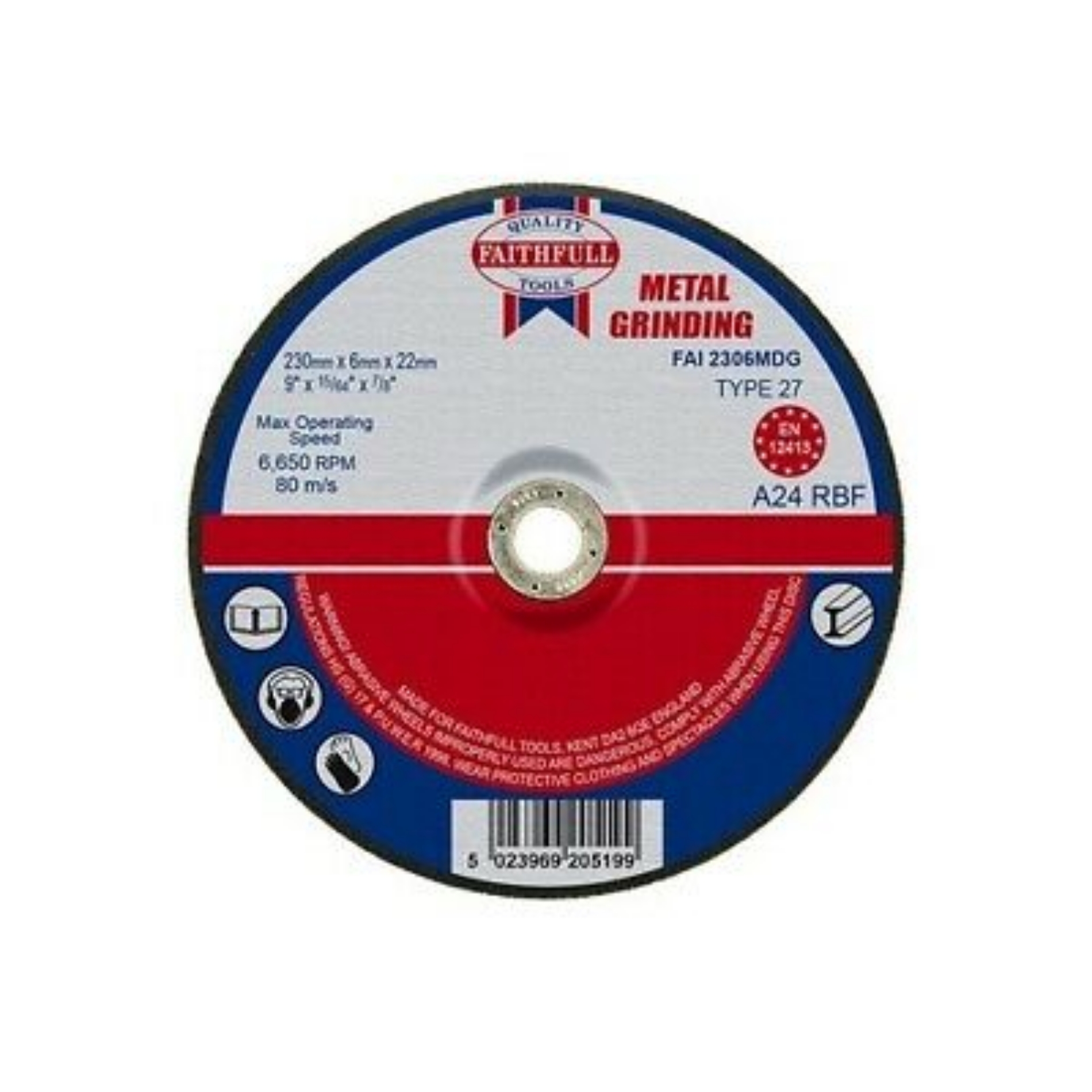 Picture of Makita Type 27 Pro Metal Grinding Disc Dpc (230mm x 6mm x 22mm)