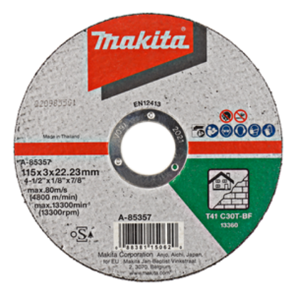 Picture of Makita Type 41 Pro C30T Flat Stone Cutting Disc 115mm X 3mm X 22mm