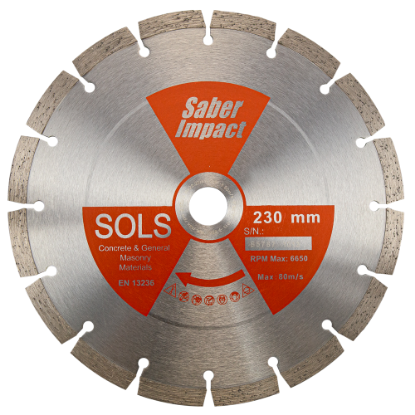 Picture of Saber Sols Solar Sintered Diamond Blade 230mm X 22mm