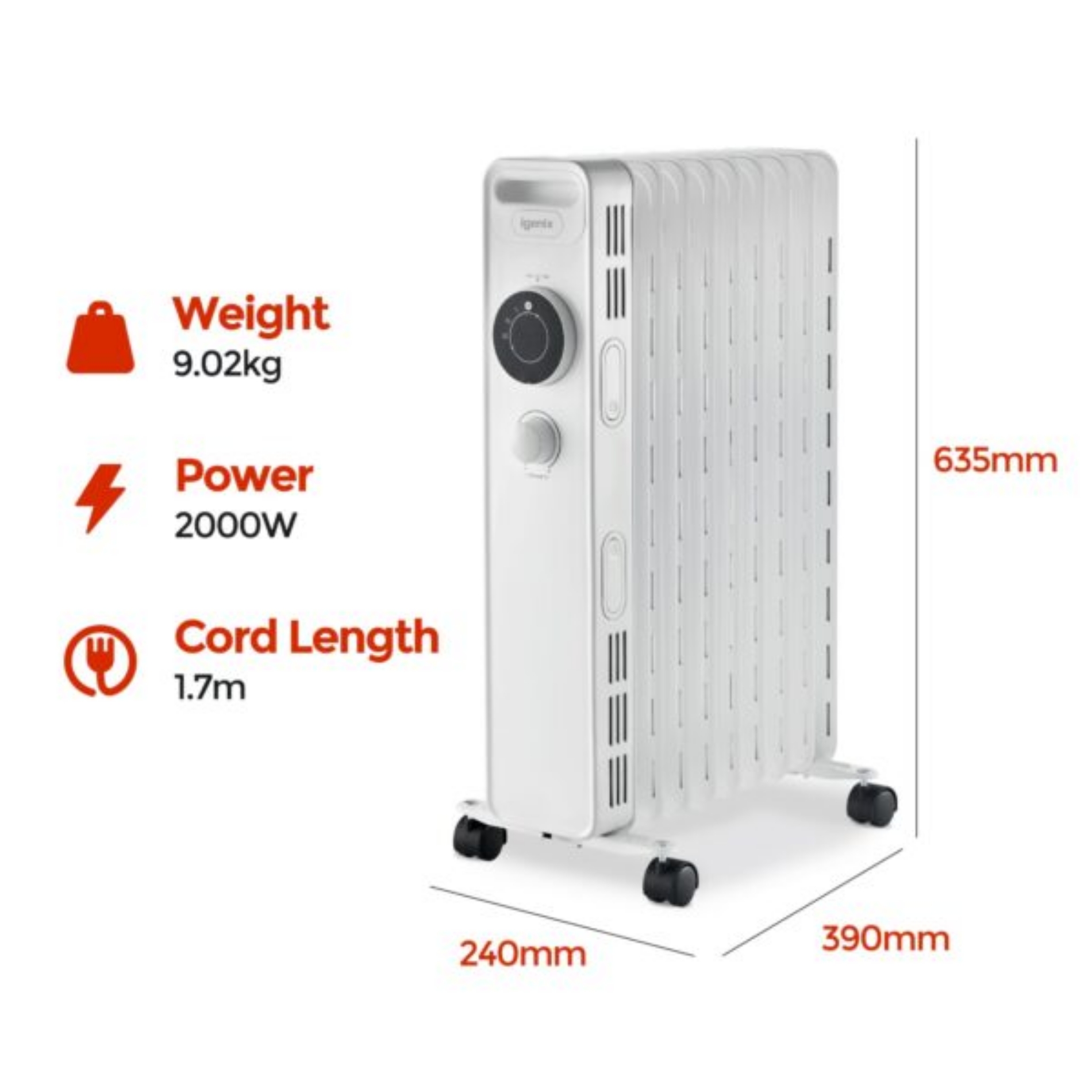 Igenix IG2620 2kW - Dimensions
