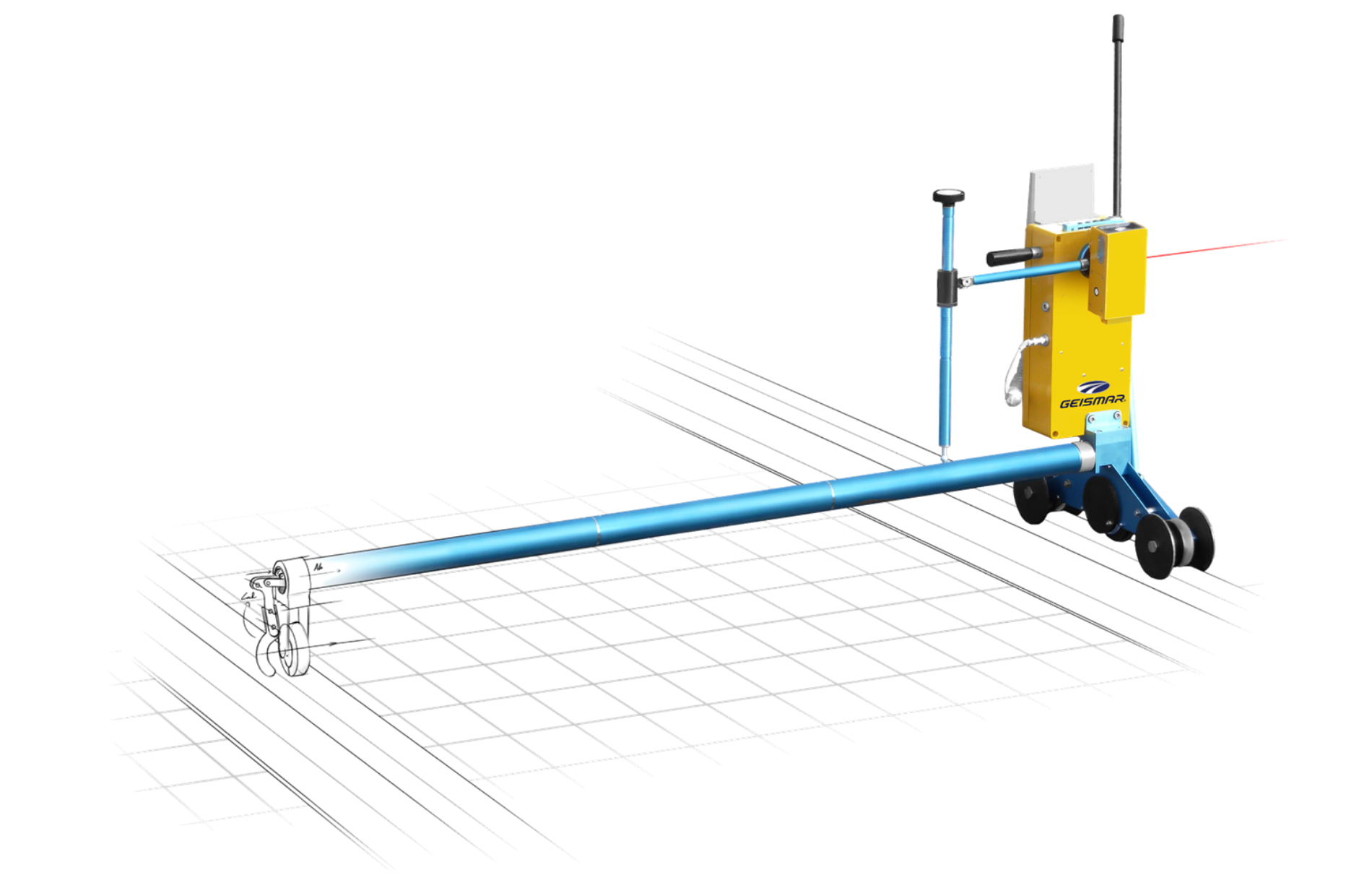 Geismar Mephisto and line drawing of rail tracks