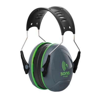 JSP Sonis®1 Adjustable Ear Defenders 27dB SNR - Grey / Green Hero