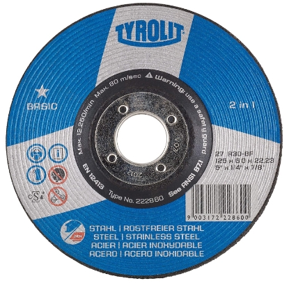 Picture of Tyrolit Metal Cutting Disc Flat Inox A30Q-BF (180mm x 2.5mm)