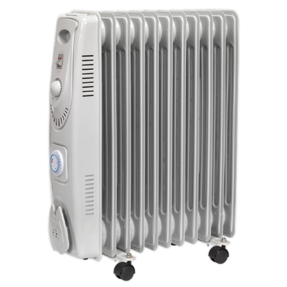 Sealey RD2500T 2500W 11-Element Oil-Filled Radiator - With Timer