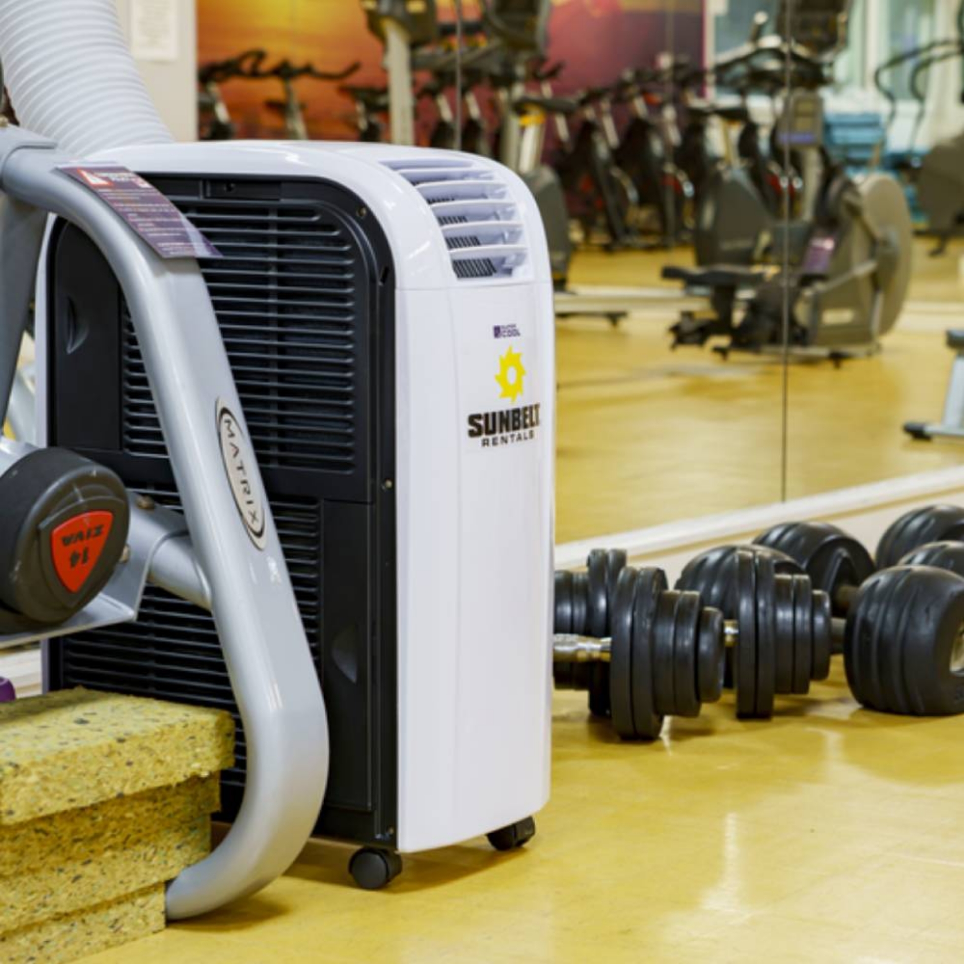 Fral SC14 4.1kW Portable Air Conditioning being used in a gym studio