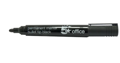 Picture of 5 Star Office Bullet Tip Permanent Marker - Black (Pack 12)