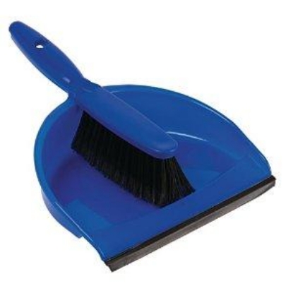 Picture of PVC Plastic Dustpan & Brush Set - Blue (Medium)