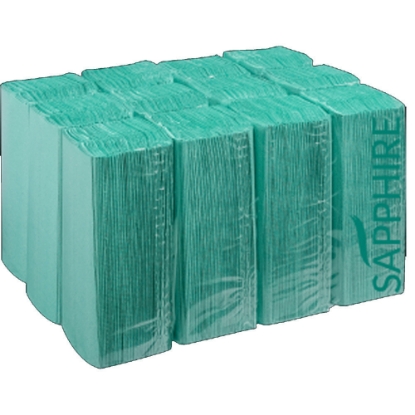 Picture of Sapphire C-Fold 1 Ply Hand Towels - Green (2880 Sheets)
