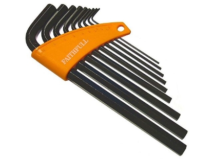 Picture of Faithfull Hex Key Set of 9 - Metric Long Arm (1.5 - 10mm)