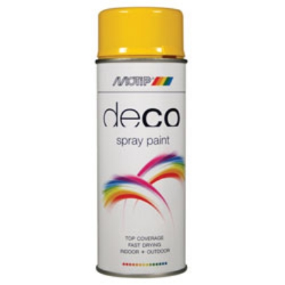 Picture of MOTIP Deco Spray Paint High Gloss RAL 1021 Rapeseed Yellow (400ml)