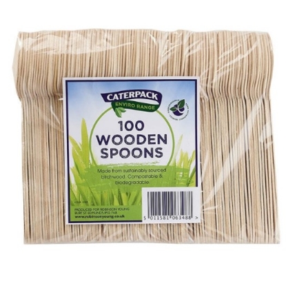 Picture of Caterpack Bio-Degradable Wooden Spoons (Pack 100)